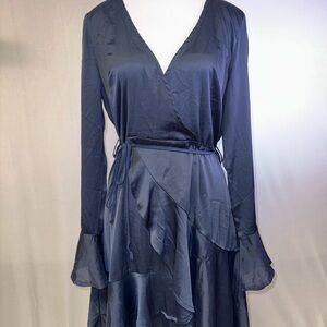 Selfie Leslie L Midnight Blue Long Bell Sleeve Dress